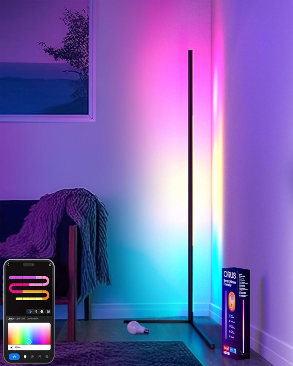 LED Corner Floor Lamp With Remote and Application (142cm)
