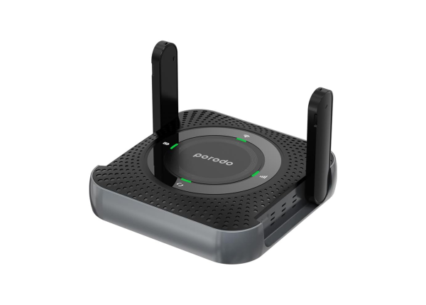 Porodo 4G / LTE Home & Outdoor Portable Router Black & Gray